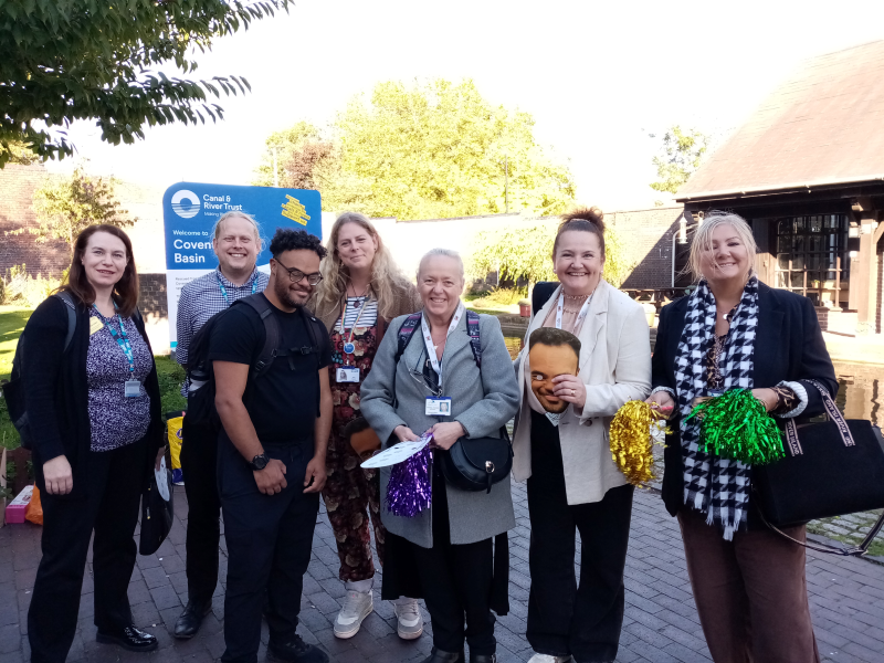 Rishard with representatives from Coventry City Council and NHS Coventry and Warwickshire Integrated Care Board at the end of his 16-mile walk.