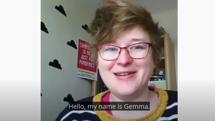Still image from a video made by Gemma from Connecting for Good Cov about Collaboration Station