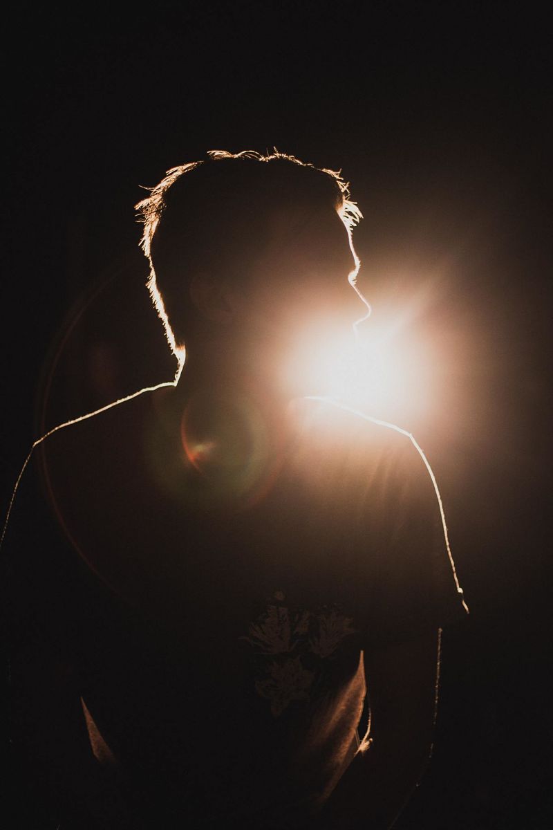 Young man in the spotlight